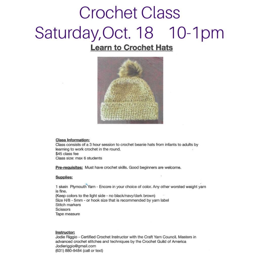 Oct. 18 crochet class