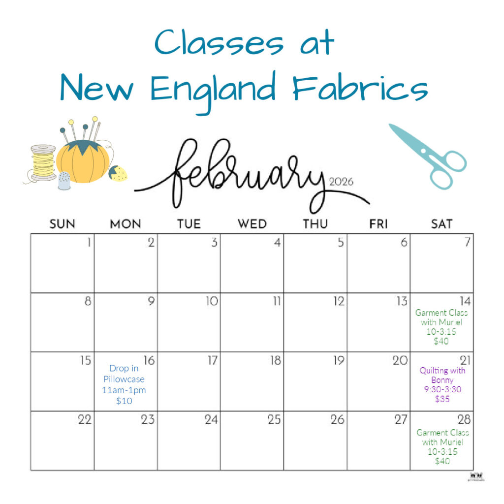 Feb class calendar