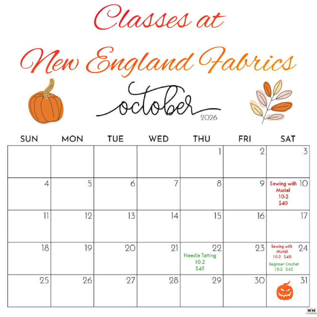 October Calendar 2026